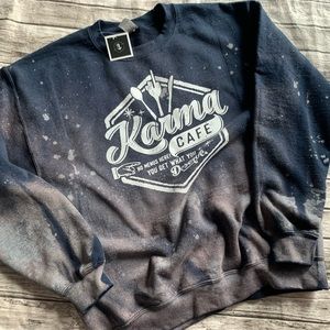 Karma Cafe Bleached Sweatshirt NEW S-XL